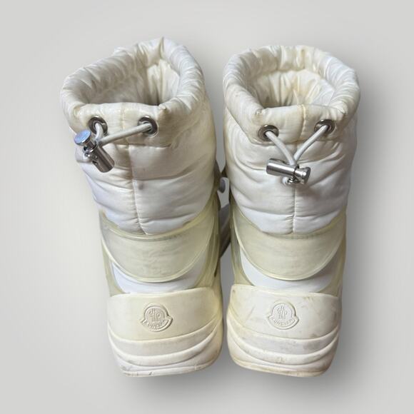 Moncler White Nylon and Leather Insolux Snow Boots Size 39 EU / 8 US - Picture 4 of 16